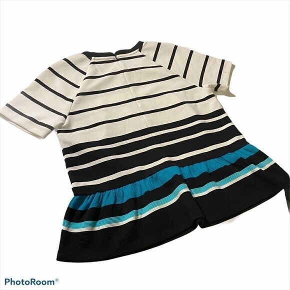 MICHAEL KORS Striped Peplum Top Petite Large - Picture 2 of 8